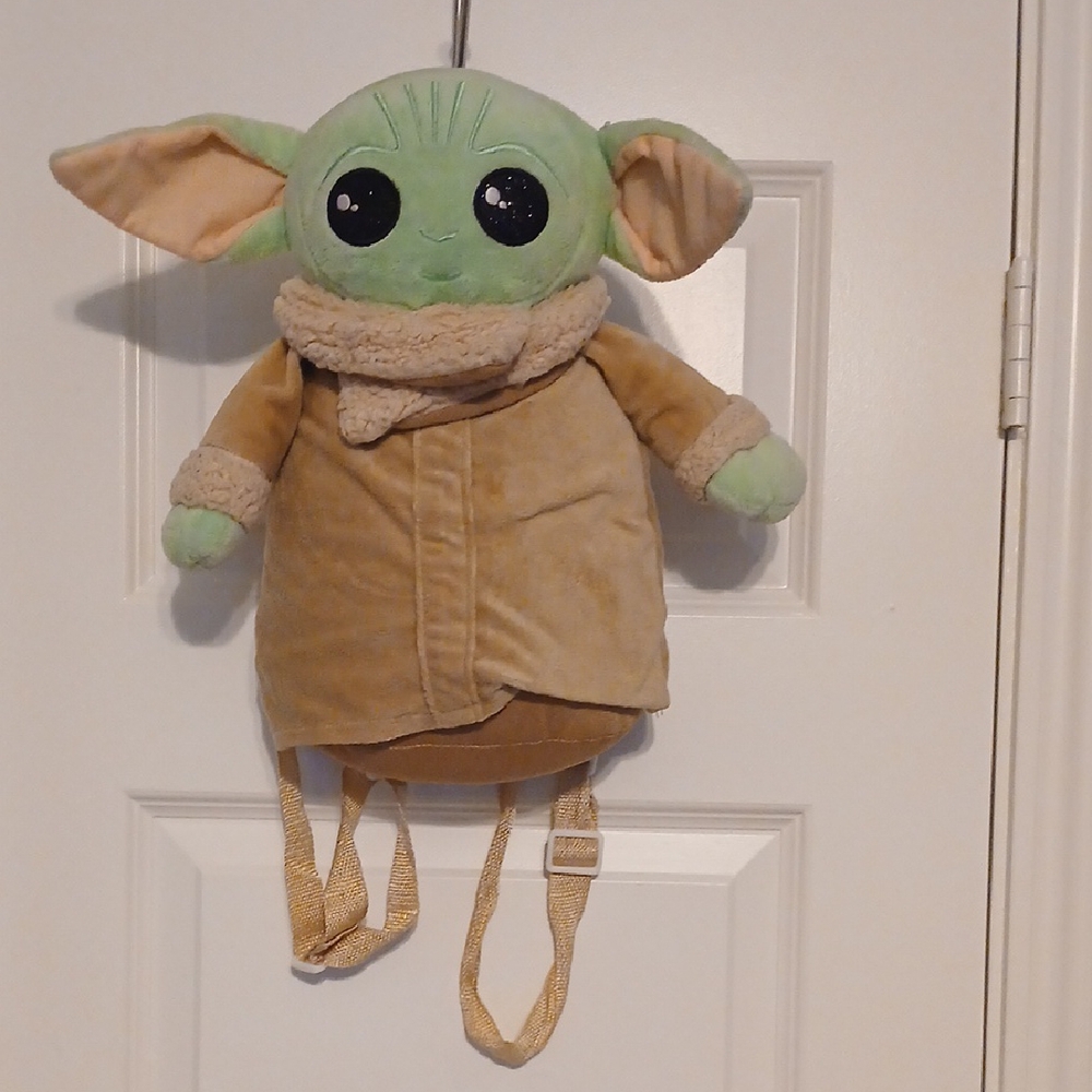 Green and Tan Plush Toy Backpack
